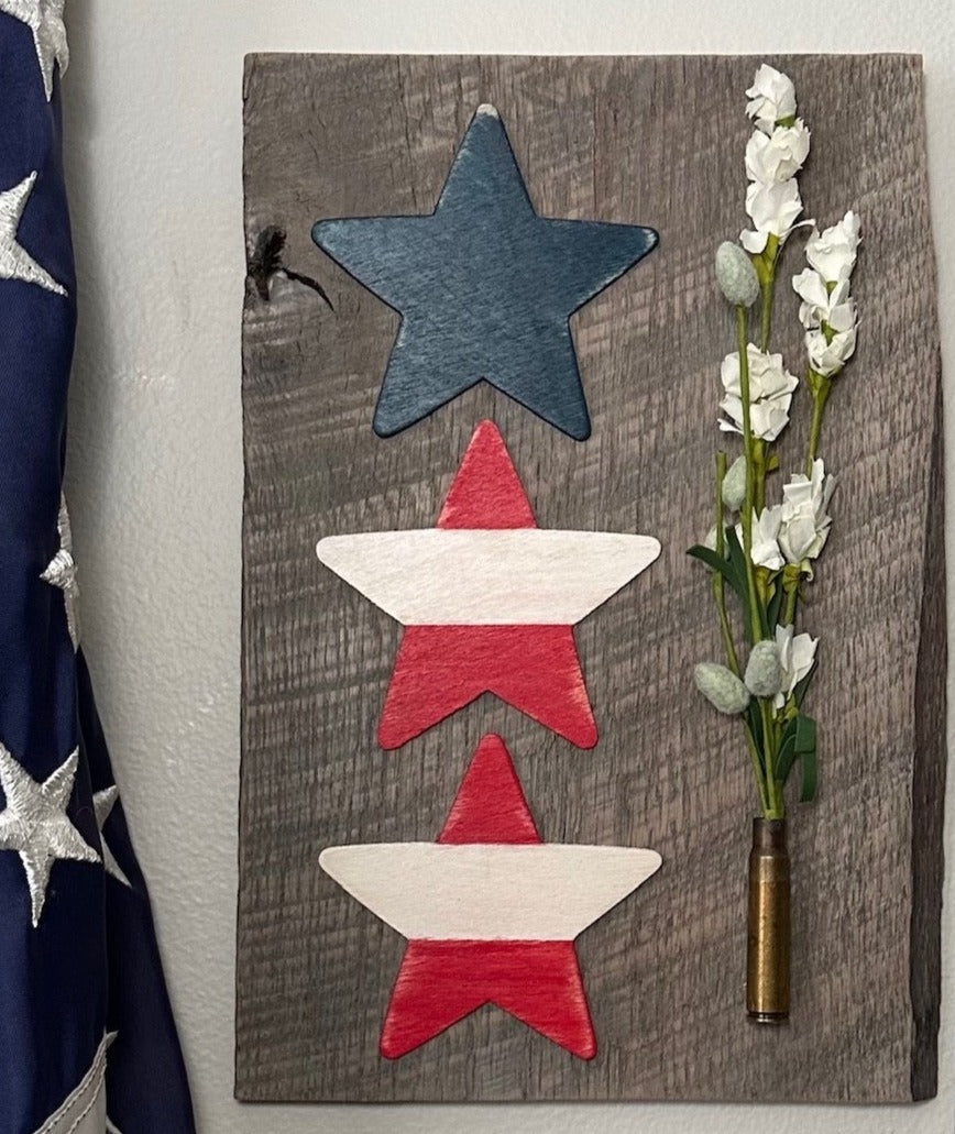 Rustic stars with flowers – HonorWoodCrafts
