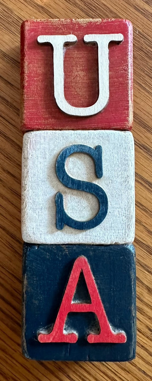 USA Red White Blue Blocks